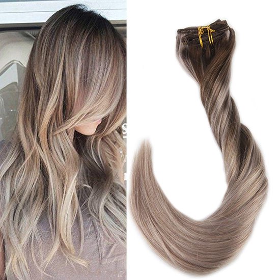 Tape Extensions Ombre 4/18 bruin blond 20 stk.tapes 50gram tape hair
