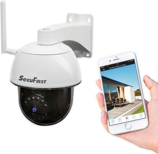 SecuFirst CAM214 Dome Camera wit Bewakingscamera voor buiten - draai- en kantelbaar - FHD 1080P - SecuFirst