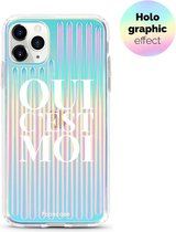 Fooncase Hoesje Geschikt voor iPhone 11 Pro hoesje - TPU Hard Case - Holografisch effect - Back Cover - Oui C'est Moi (Holographic)