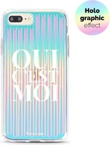 Fooncase Hoesje Geschikt voor iPhone 8 Plus hoesje - TPU Hard Case - Holografisch effect - Back Cover - Oui C'est Moi (Holographic)