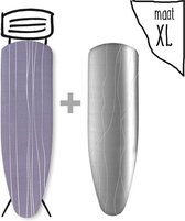Strijkhoes met een Stoom Molton - taupe/paars - maat XL - complete set
