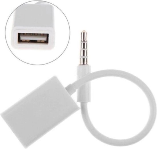 Mini Jack 3,5mm / AUX naar USB 15 cm Converter Naar USB Converter