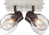 BRILLIANT Tolosa spotplaat 4-pits creme / rookglas binnenverlichting, spots, rondel | 4x D45, E14, 6W, geschikt voor hanglampen (niet inbegrepen) | A ++ | Draaibare hoofden
