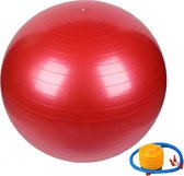Duo Bakkersport - 65 cm Gymnastic Ball - Yoga fitness - Vinyl - Inclusief handpompje Rood