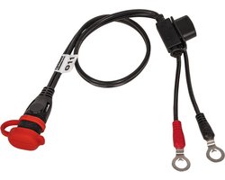 OptiMate O-11 Accukabel met SAE Connector & 15A Zekering 50cm – Heavy Duty Permanente Accuaansluiting met M8/M10 Ringogen voor Auto, Motor & Boot