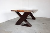 Notenhout Epoxy lava salontafel