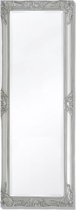 Wandspiegel 140x50 barok zilver (incl LW 3d klok) - spiegel