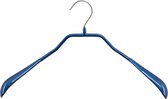[Set van 10] MAWA 42L - metalen kledinghangers met brede schouders en glitter blauwe anti-slip coating