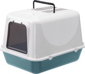 Adori Kattentoilet Clear Cat - Kattenbak - 39.5x52.5x38 cm Petrol Wit