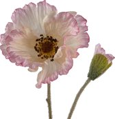 Fabulous Flowers - 2,0 sts zijden klaproos roze 70 cm - Papaver - Zijden bloemenwebshop
