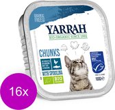 Yarrah Bio Kat Alu Brokjes In Saus - Kip & Haring - Kattenvoer - 16 x 100 g