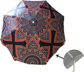 Gerimport Strandparasol 200 Cm Nylon/aluminium Rood/blauw