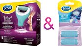 Scholl Velvet Smooth Voetvijl Wet & Dry oplaadbaar + 2 Stuks SchollVelvet Smooth Verwisselbare Roller Extra Fijn -Scholl-Eelt-Eeltverwijderaar-Voetverzorging-Eeltvijl-Verwijdert op