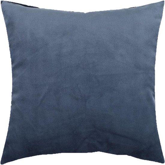 Luxe coussin velours bleu foncé - 50 x 50 cm - polyester - salon -  intérieur -... | bol