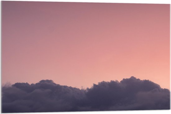 Acrylglas - Paarse Wolken in Roze Lucht - 90x60cm Foto op Acrylglas (Wanddecoratie op Acrylglas)
