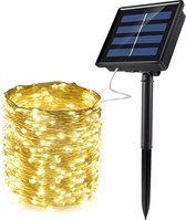 Solar lamp | Lichtslang | Zonne-energie | Kerstverlichting buiten | Waterbestendig | 20 meter | 200x led | Geel