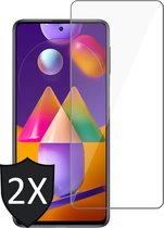 Screenprotector geschikt voor Samsung Galaxy M31s - Gehard Glas Beschermglas Tempered Glass Screen Protector - 2 Stuks