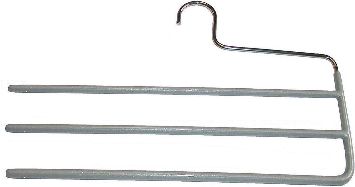 [Set van 5] MAWA KH35/3 - 3 dubbele metalen broekhangers met zilveren anti-slip coating perfect voor broeken, rokken en accessoires