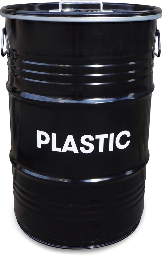 BinBin Handle industriële plastic afvalscheiding prullenbak Liter olievat met... | bol.com