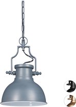 Relaxdays hanglamp industrieel - plafondlamp vintage - hangende lamp - eettafel lamp - grijs