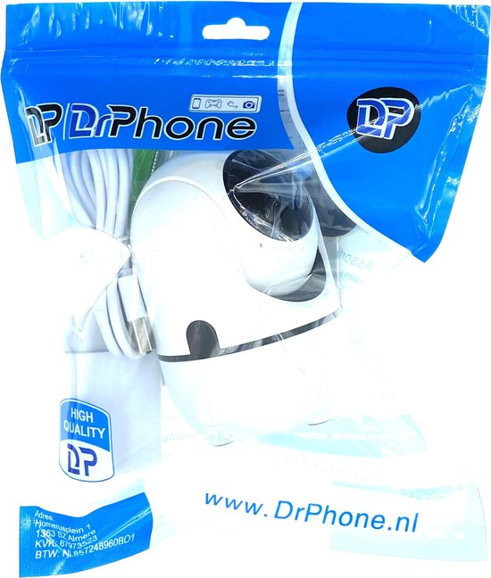 DrPhone CCS1 - IP Camera - 2MP - Intelligente Camera - Tuya App- 1080P - Wifi Camera - Dome Camera - IP Camera - Wifi 2.4Ghz - Bewegingsdetectie - Wit van DrPhone — afbeelding 2