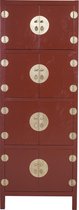 Fine Asianliving Chinese Kast Scarlet Rouge B67xD45xH180cm - Orientique Collection Chinese Meubels Oosterse Kast