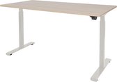 RoomForTheNew Bureau Heathrow Basic-Desk - Zit sta Bureau - Zit sta Bureau Elektrisch - Gaming Bureau - Game Bureau - Verstelbaar Bureau - standing Desk--Lindberg eiken blad-Wit  o