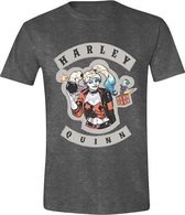 DC Comics - Harley Quinn Patch Mannen T-Shirt - Grijs - XXL