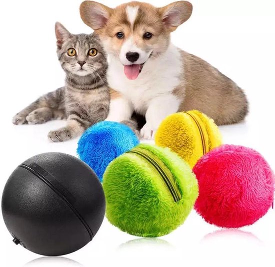 Magic Roller Ball - Automatisch Rollende Bal - Voor honden en katten - Inclusief batterij - Tijdelijk met gratis cadeau - Honden speelgoed - Katten speelgoed - Premium kwaliteit - 4 verschillende hoezen - Extra scherp geprijsd - Gratis verzending