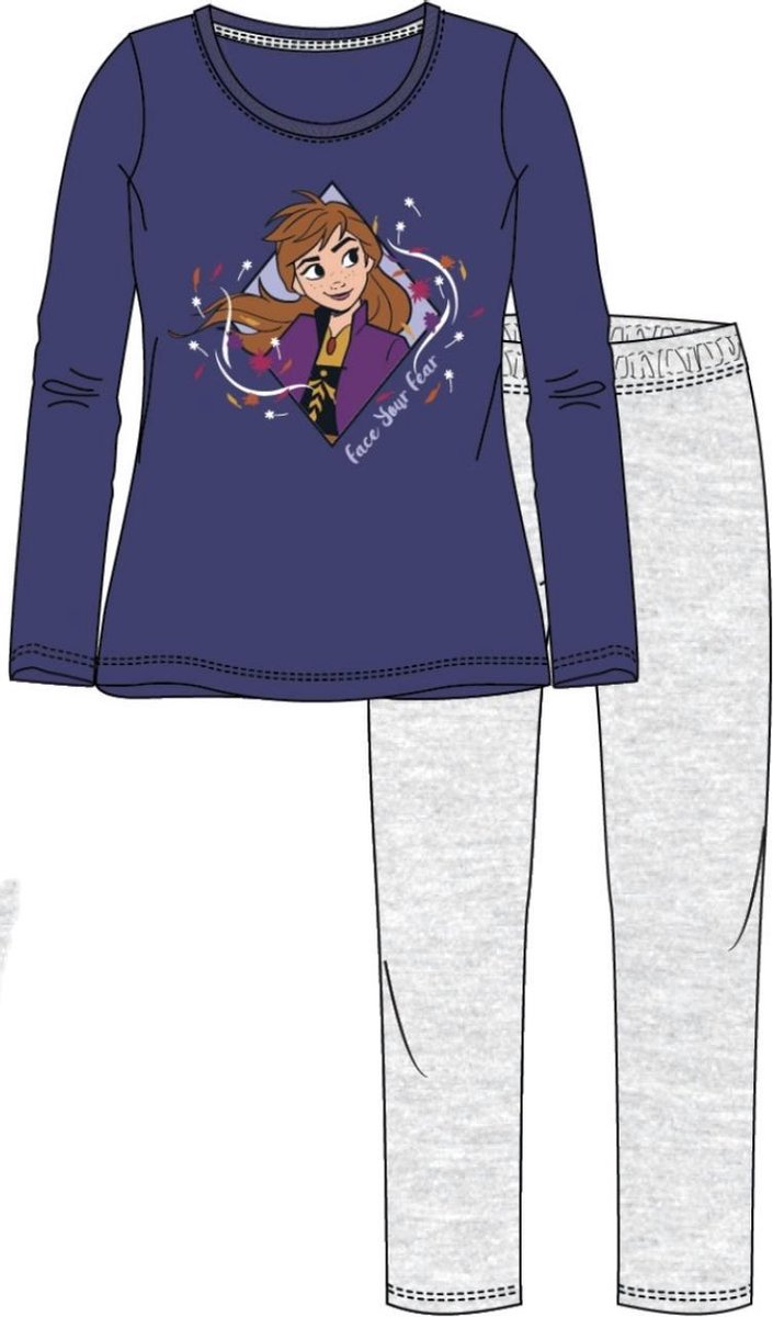 Frozen 2 pyjama - pyjama - blauw - grijs - Maat 128 / 8 jaar