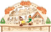 Kerstboog met LED verlichting en kerstdorp | 15 cm hoog