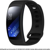 Zwart bandje voor Samsung Gear Fit 2 SM-R360 - Maat S - horlogeband - polsband - strap - siliconen - rubber