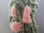 House of seasons Veren Hang ornament met verlichting Pink set van 20