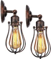 Wandlampen Industrieel Set van 2 - Draaibare en kantelbare Spots - Ijzer - Vintage - e27 - Retro