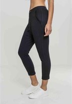 Urban Classics Dames joggingbroek -L- Open Edge Terry Turn Up Zwart