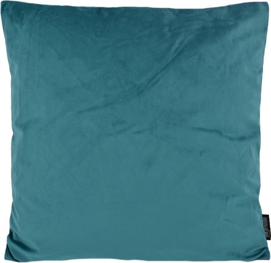 Velvet Petrol Kussenhoes | Fluweel - Polyester | 45 x 45 cm | Blauw - Groen