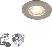 QAZQA ulo - Moderne Dimbare LED Inbouwspot met Dimmer voor badkamer - 1 lichts - Ø 82 mm - Zilver -