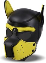 INTOYOU BDSM LINE HOUND NEOPRENE DOG HOUND WITH REMOVABLE MUZZLE BLACK AND YELLOW SIZE M