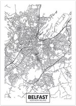 Canvas city map Belfast | 30X40cm