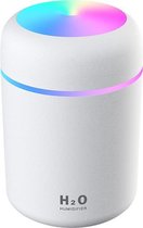 Demp Mini Luchtbevochtiger Aroma 300ML Met Kleurrijke Nachtlampje - Ultrasoonbevochtiger - Geurverspreider - Humidifier - Diffuser - Woonkamer - Auto Slaapkamer - Babykamer - Wit