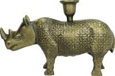 Kersten - neushoorn - kandelaar - brons