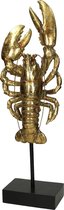 Label6 - Ornament Lobster - Kreeft op Standaard - Goud - Polyresin - 14X8X44CM