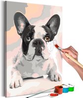 Doe-het-zelf op canvas schilderen -Franse Bulldog 40x60 ,  Europese kwaliteit, cadeau idee