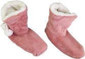 Pantoffels Hoog Model Roze Met Balletjes - Roze - Maat 37 / 39 - Pantoffels Dames – Pantoffels meisjes - Warme pantoffels – Sloffen - Sloffen dames – Sloffen meisjes – Winter - Kerst cadeau –
