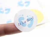 Geboorte stickers | Sluitsticker | Sluitzegels | It's a boy! | Blauwe voetjes |3 cm | 50 stuks