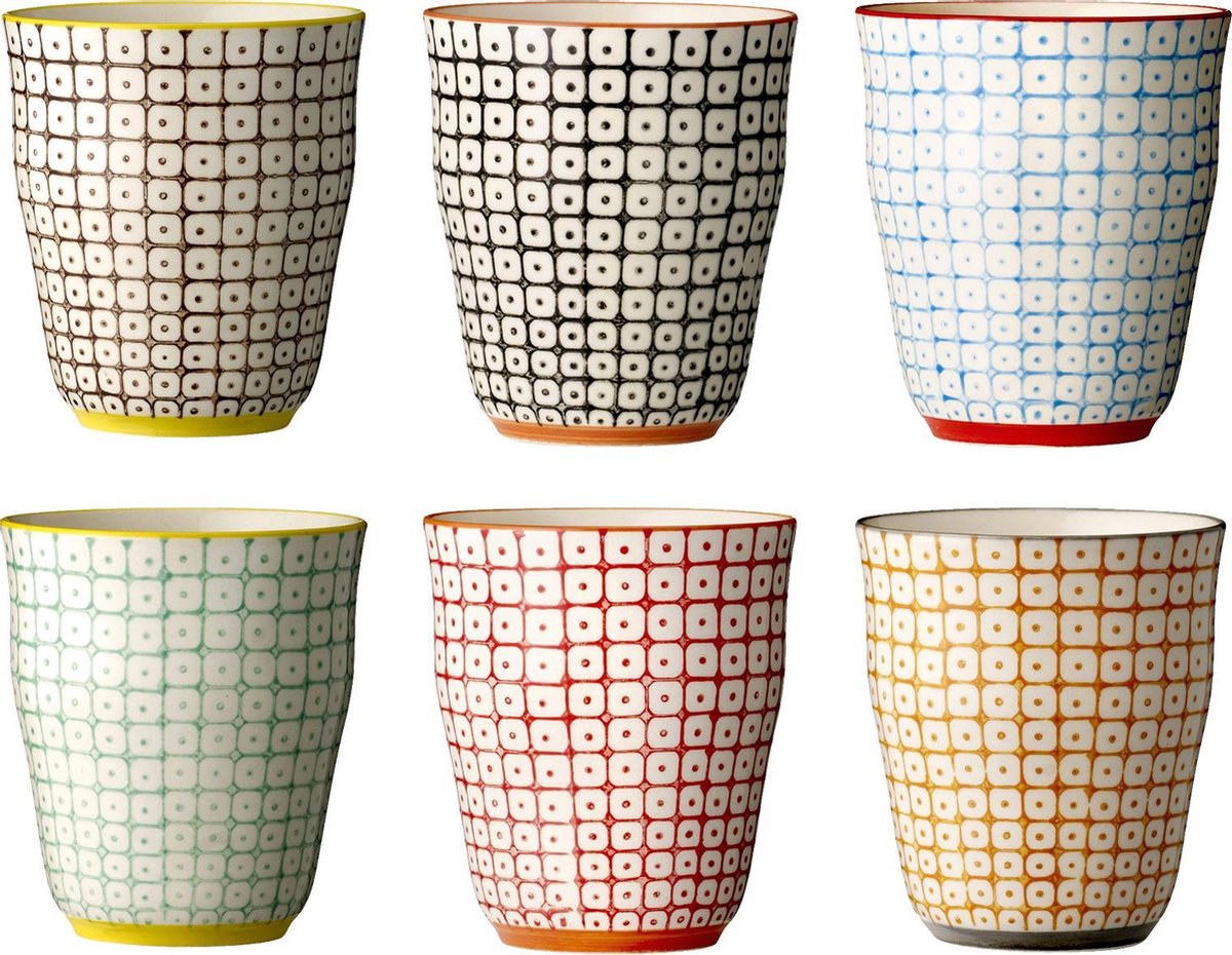 Bloomingville Carla Multi kopjes - set va 6 - Steen ø8.5 9.5cm