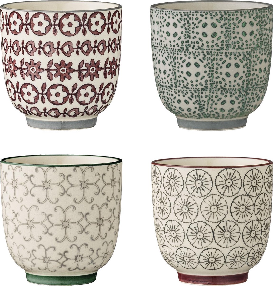 Bloomingville Mok aardewerk multi Karine - set van 4