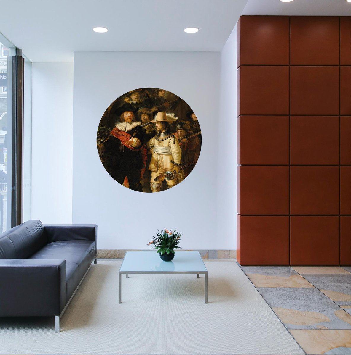 Staerkk - De Nachtwacht Rembrandt van Rijn - Ø60 cm - Muurcirkel van dibond incl. bevestiging