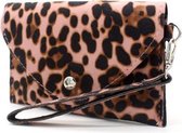 Clutch dierenprint oud roze