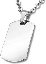 Amanto Ketting Andy - 316L Staal - Graveer - Dogtag - 38x22mm - 60cm